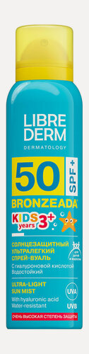 Изображение товара LIBREDERM Спрей-вуаль Bronzeada для детей и взрослых солнцезащитный ультралегкий SPF 50+, 150 мл