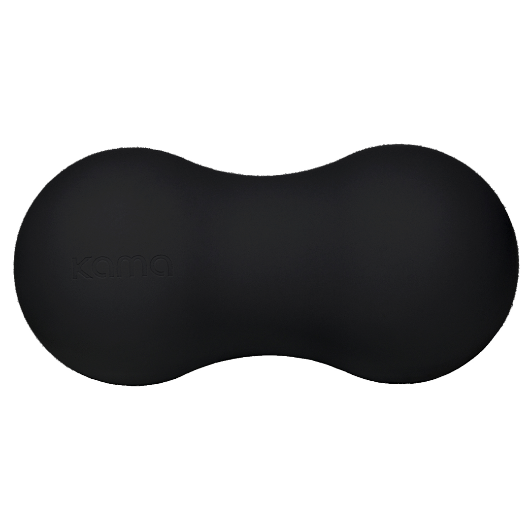 Ролик для массажа Kama, мяч двойной арахис, диаметр 6,8 см, черный — фото 1