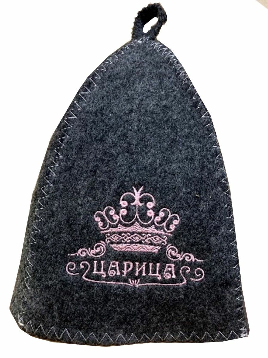 Банная шапка Банные Секреты серая  Царица  30  шерсть  70  полиэфир