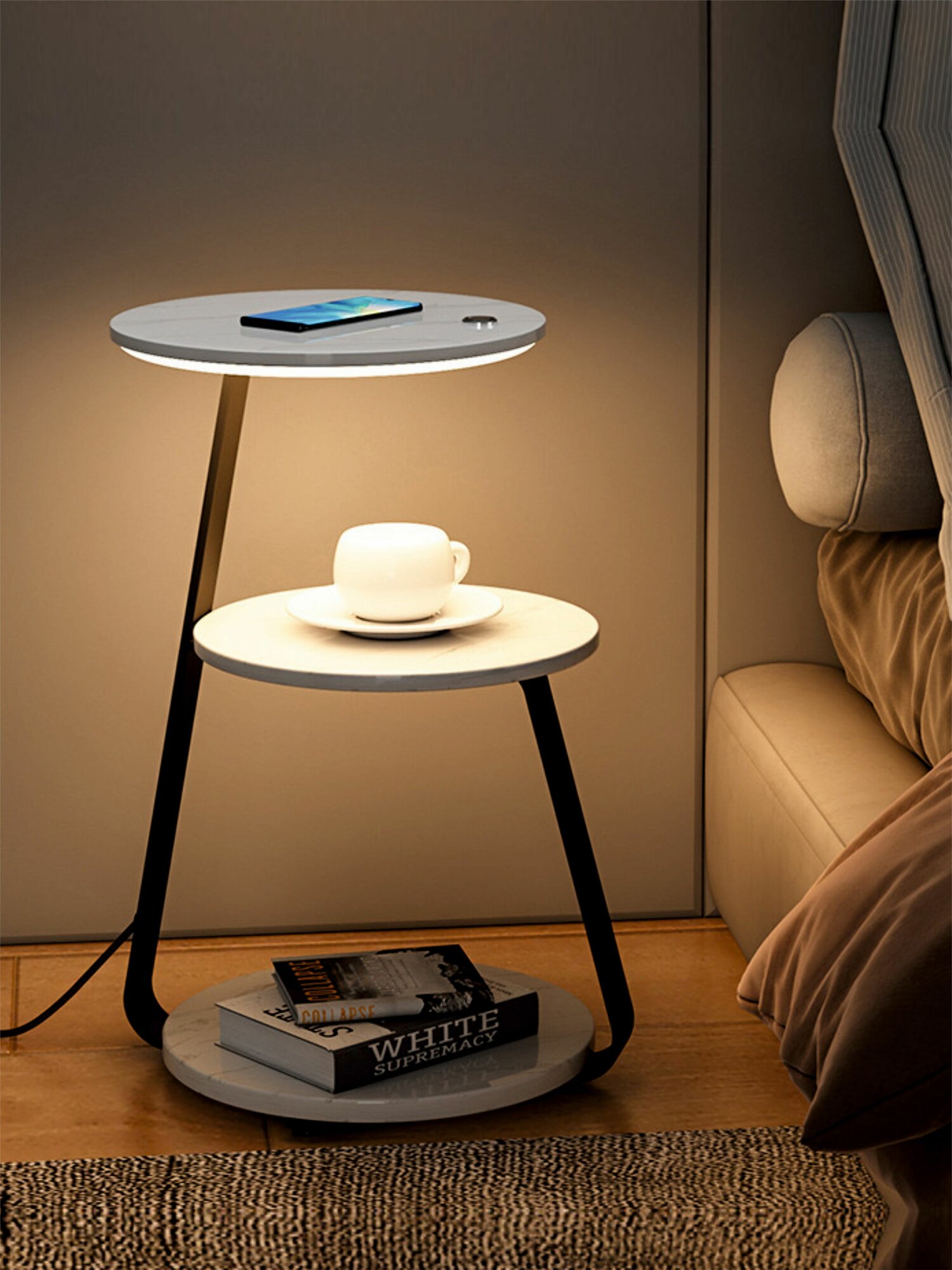 Светильник напольный VER-8341W LED сенсорный IP20 белый 60см