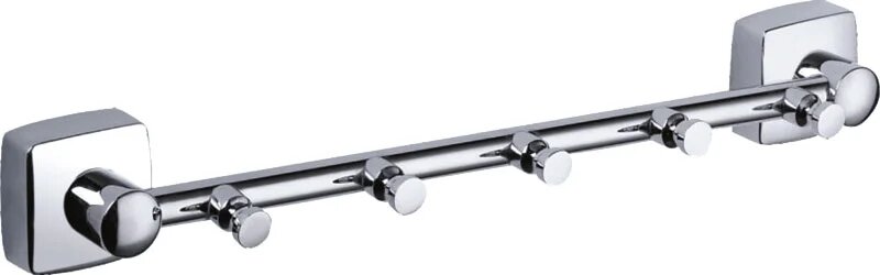 Крючок Fixsen Kvadro FX-61305-5 латунный 5 крючков хром глянцевый вешалка для полотенец в ванную