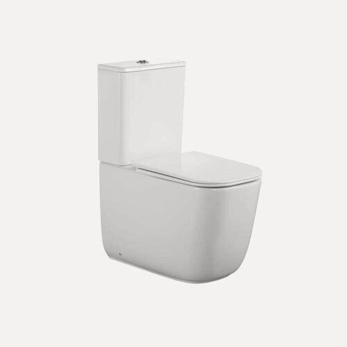 Изображение товара Унитаз-компакт напольный Ceruttispa Alvaro Tornado CT11089 с микролифтом, безободковый, антивсплеск, фарфоровый, белый, глянцевый, прямоугольный, с нижним подводом, сиденье для унитаза в комплекте