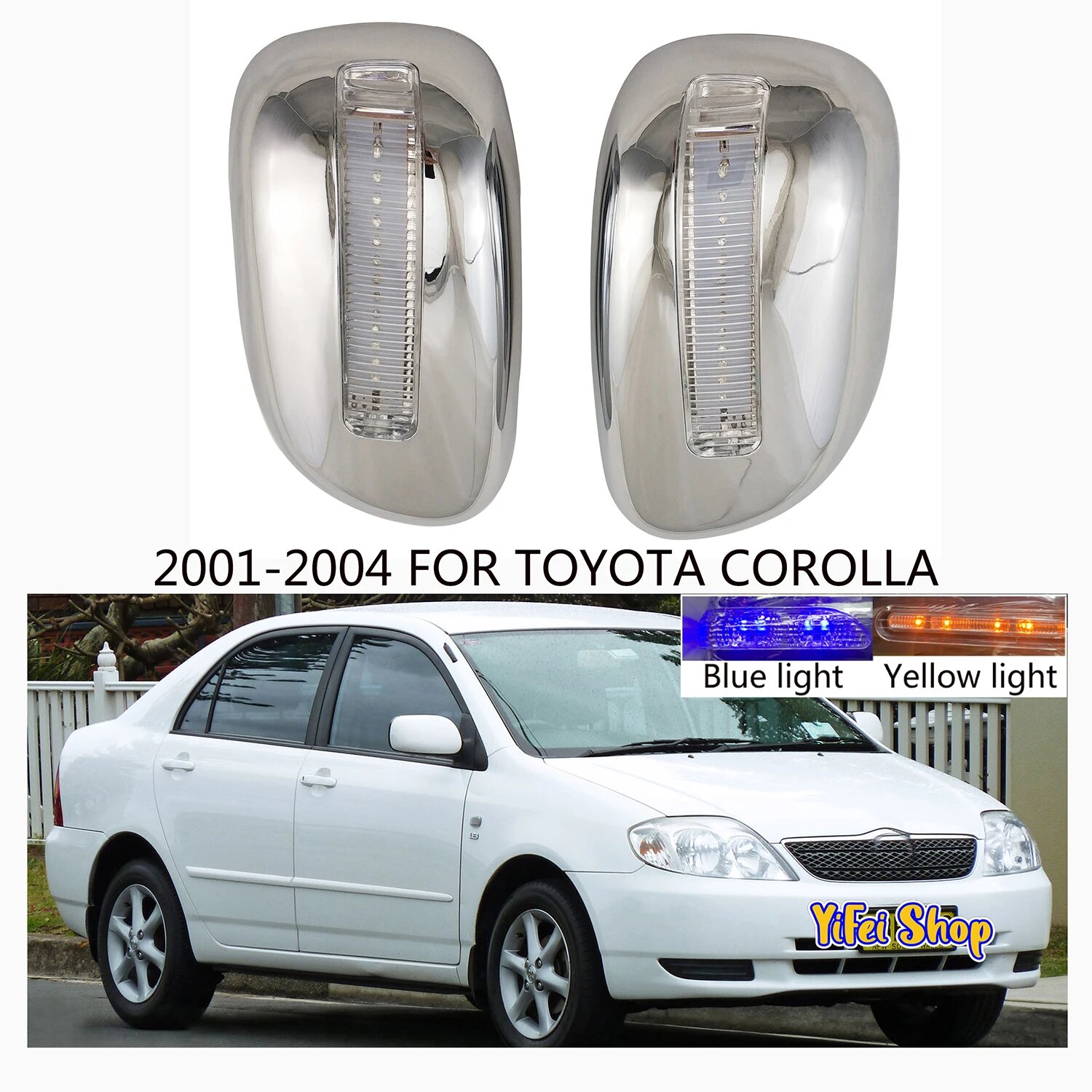 Для Toyota Corolla 2001 2002 2003 2004 2 шт. новые автомобильные хромированные аксессуары для зеркала заднего вида