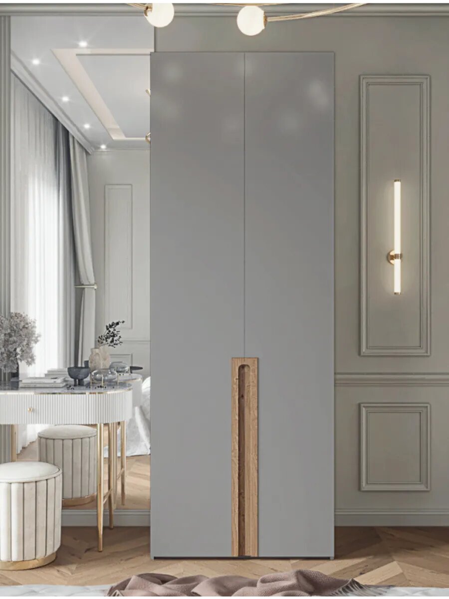 Дизайнерский шкаф Casa Mia 100х270х65 двухстворчатый серый