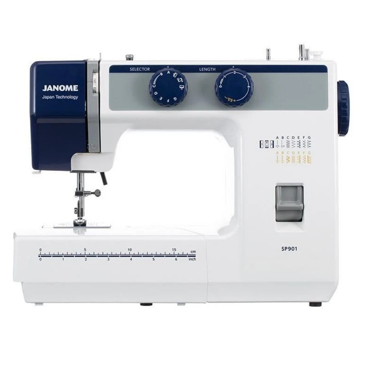 Швейная машина Janome SP901 белый/синий электромеханическая