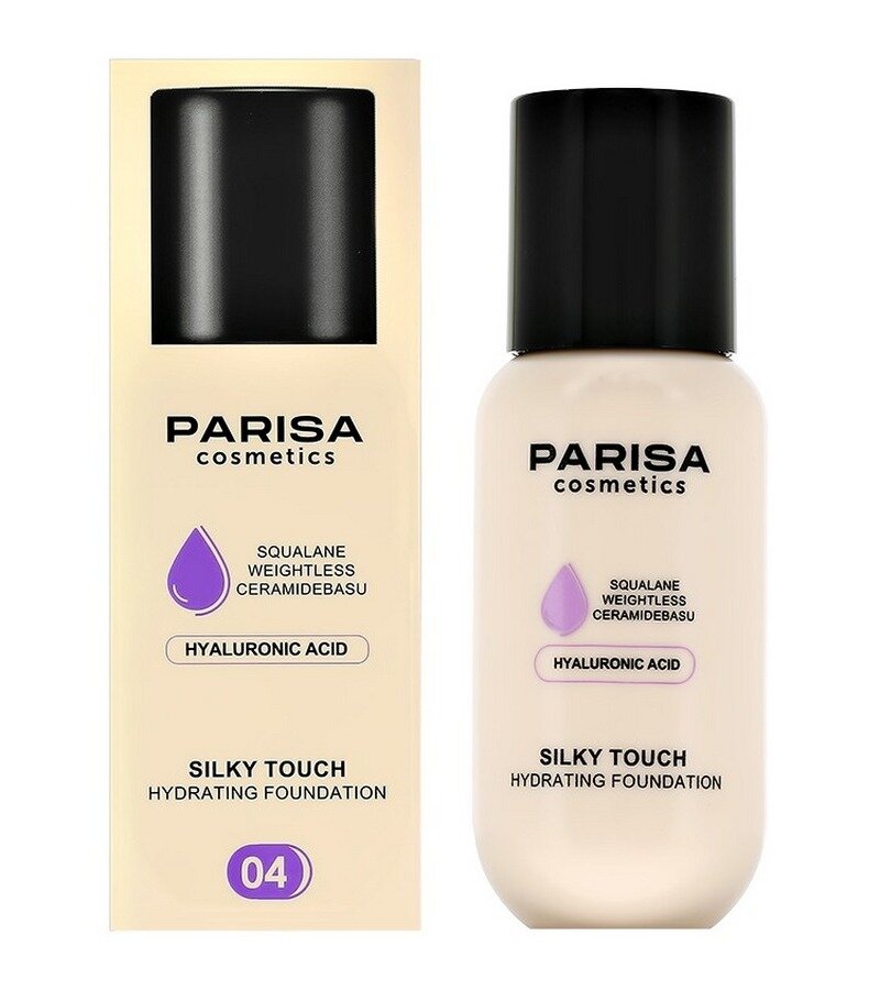 PARISA PFS-06 - SILKY TOUCH - HYDRATING FOUNDATION Шелковистый тональный крем для лица "С гиалуроновой кислотой" 30 мл. №04 creamy nude