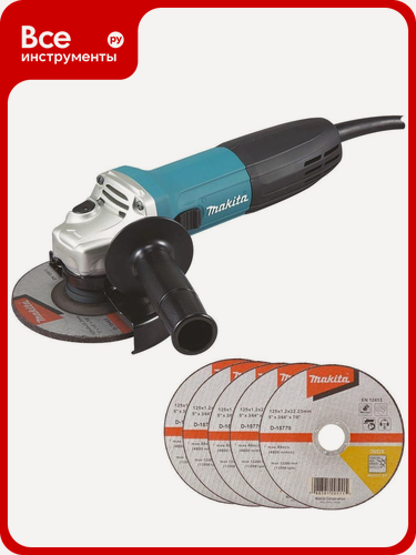 Изображение товара Угловая шлифовальная машина Makita ф125мм,720Вт,11000об\м, плавный пуск, антирестарт 1.4кг, кор. GA5030RX9