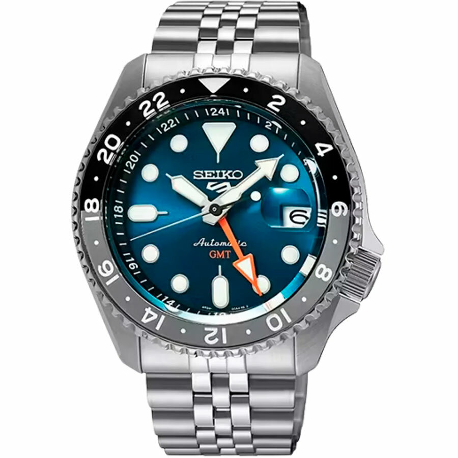 Наручные часы SEIKO 5 Sports, серебряный, синий