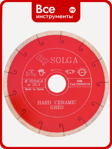 Изображение товара Диск алмазный по керамограниту (250х25,4 мм) HARD CERAMICS Solga Diamant 20010250