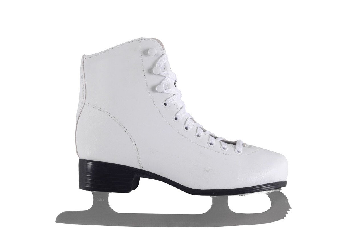 Коньки фигурные утепленные прокатные, размер 40, белые, лезвие с зубцами