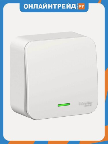 Изображение товара Переключатель Systeme Electric (schneider Electric) SCHNEIDER ELECTRIC BLANCA 1-клавишный (cх.6) с подсв. Изол. ПЛ, 10А, 250B, белый