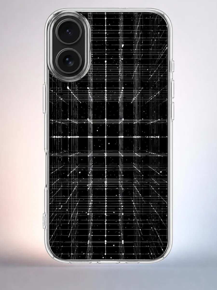 Чехол iPhone 16 кибер сетка силиконовый