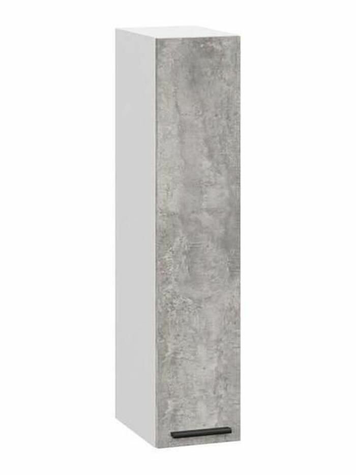 Кухонный модуль навесной, шкаф Урбан с полками, с доводчиками, 20х29.6х91.2 см, Белый / Цемент светлый