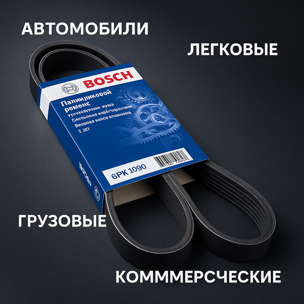 Ремень приводной 6pk1090 Bosch 1987948381 (VW Golf, Jetta, Passat, Skoda Octavia, Opel Astra)