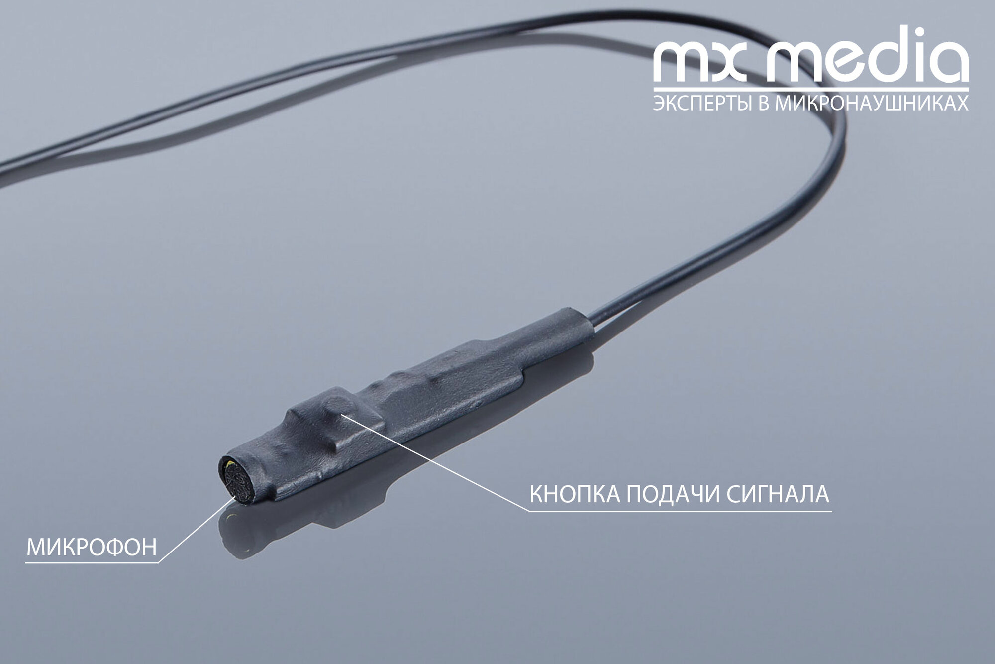 Микронаушник капсульный Bluetooth Pico MXMEDIA с выводным микрофоном и кнопкой пищалкой — фото 1