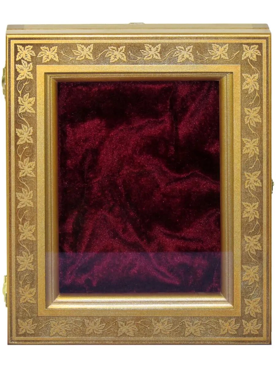 Киот со стеклом из мореной березы для подарочной иконы размером 15х20