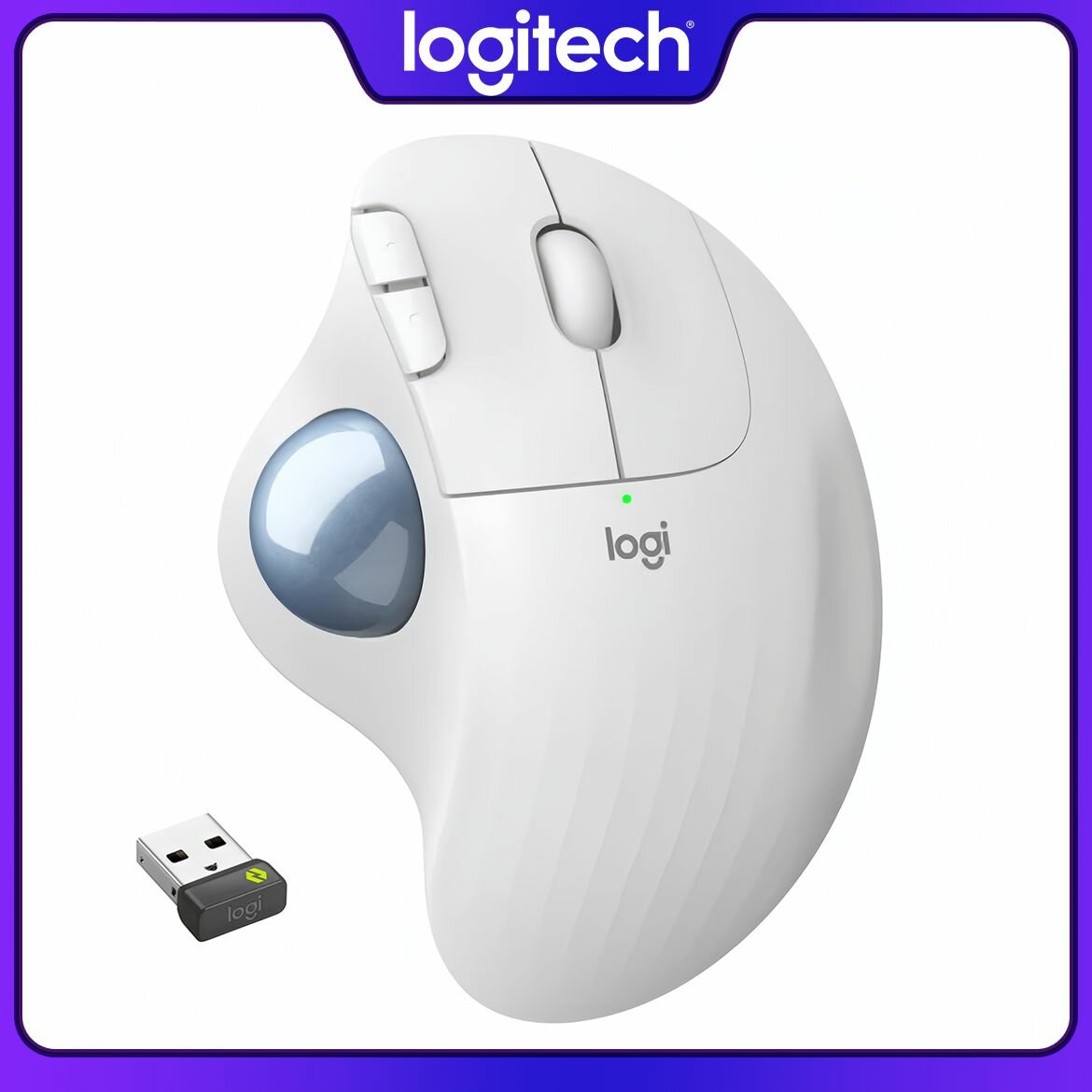 Logitech мышь беспроводная ERGO M575 Trackball, Доступно для MAC и Windows, Белый, Bluetooth