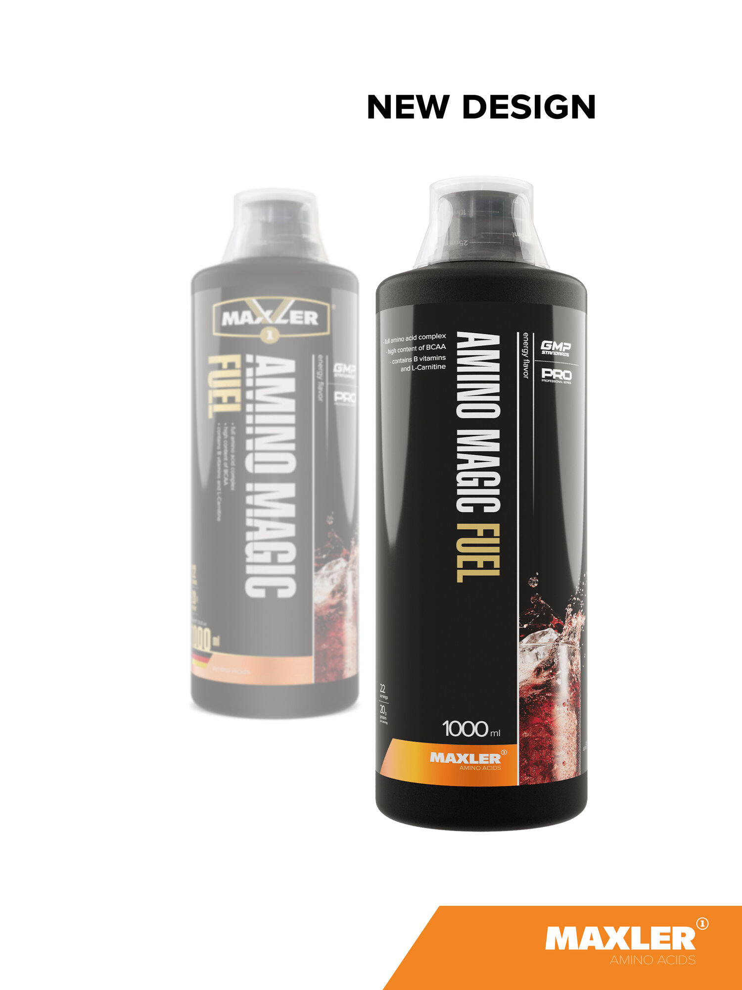 Комплекс аминокислот c L-карнитином и витамином B Maxler Amino Magic Fuel, 1000 мл - Энерджи — фото 1