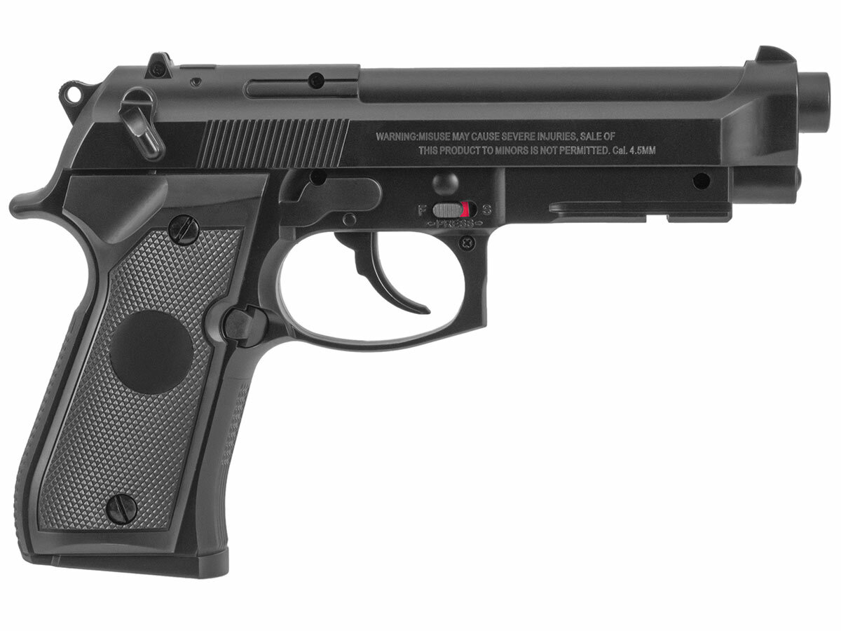 Пистолет пневматический Stalker S92PL (Beretta 92, пластик) к.4,5мм, CO2, 3Дж