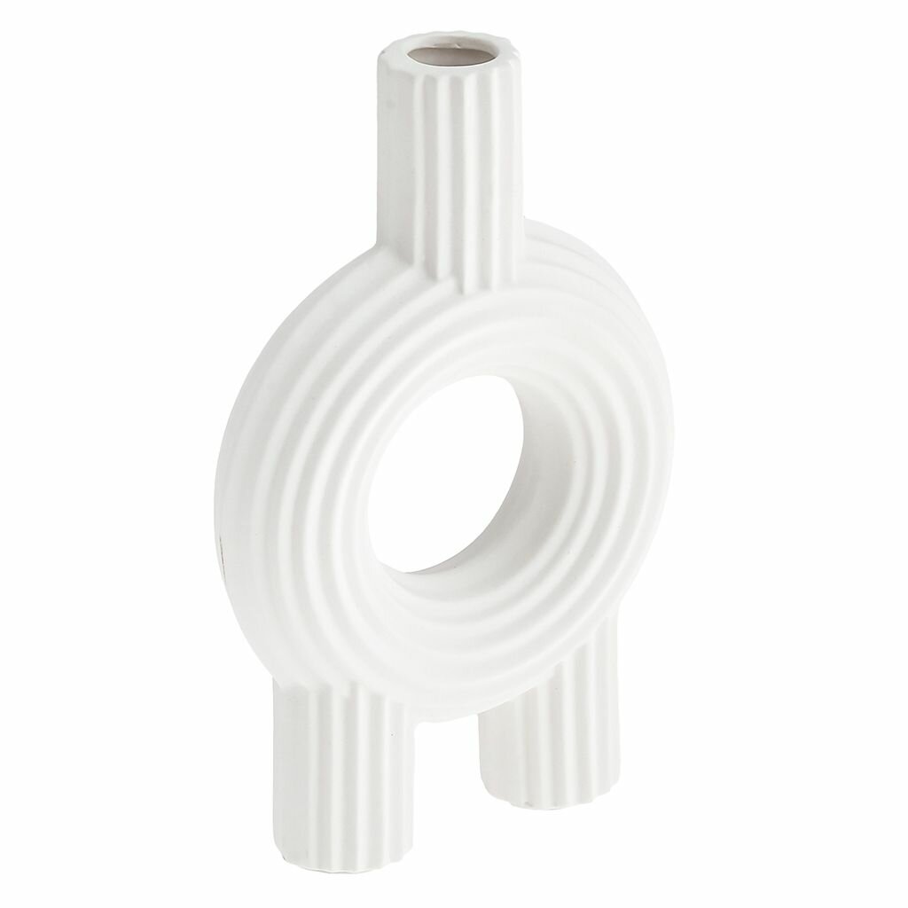 Ваза настольная керамическая "Кабо-Верде" 800мл, белый, фактурная глазурь — фото 1