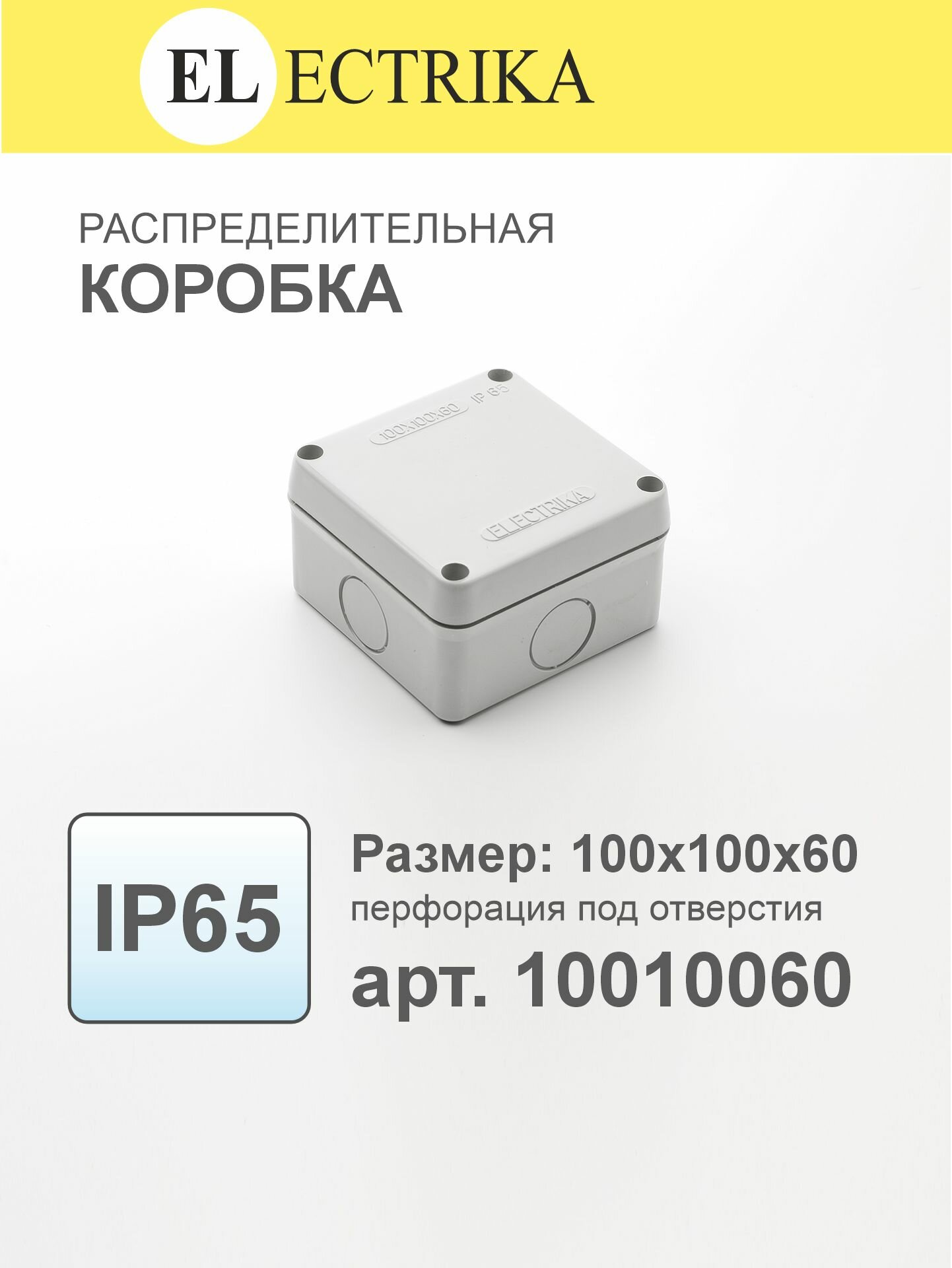 Коробка распределительная 100x100x60 мм IP65 ELECTRIKA