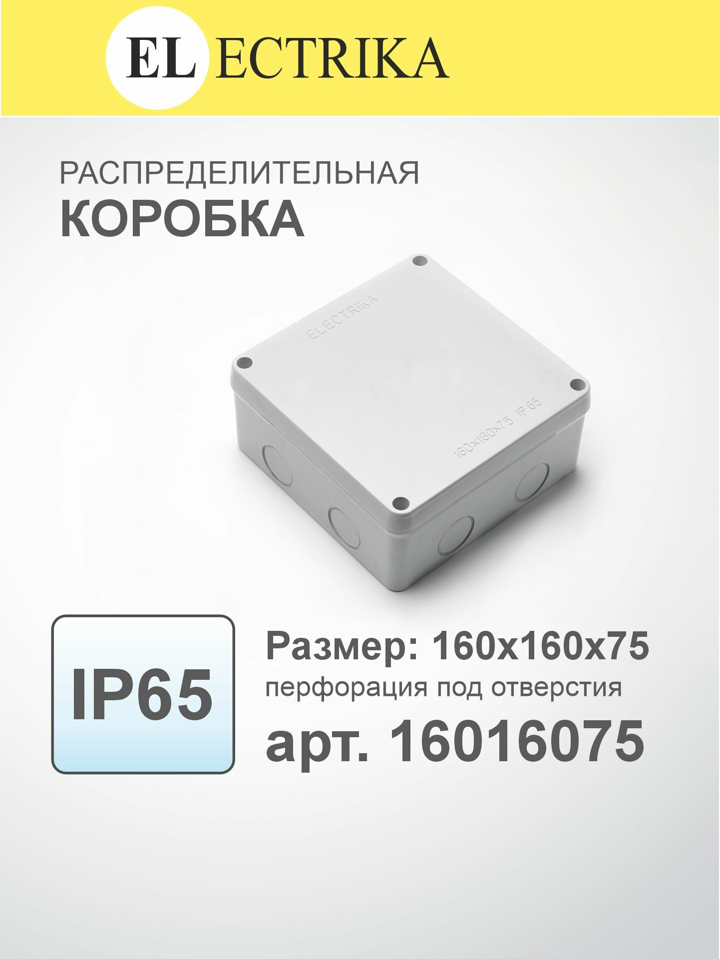 Коробка распределительная 160x160x75мм IP65 ELECTRIKA