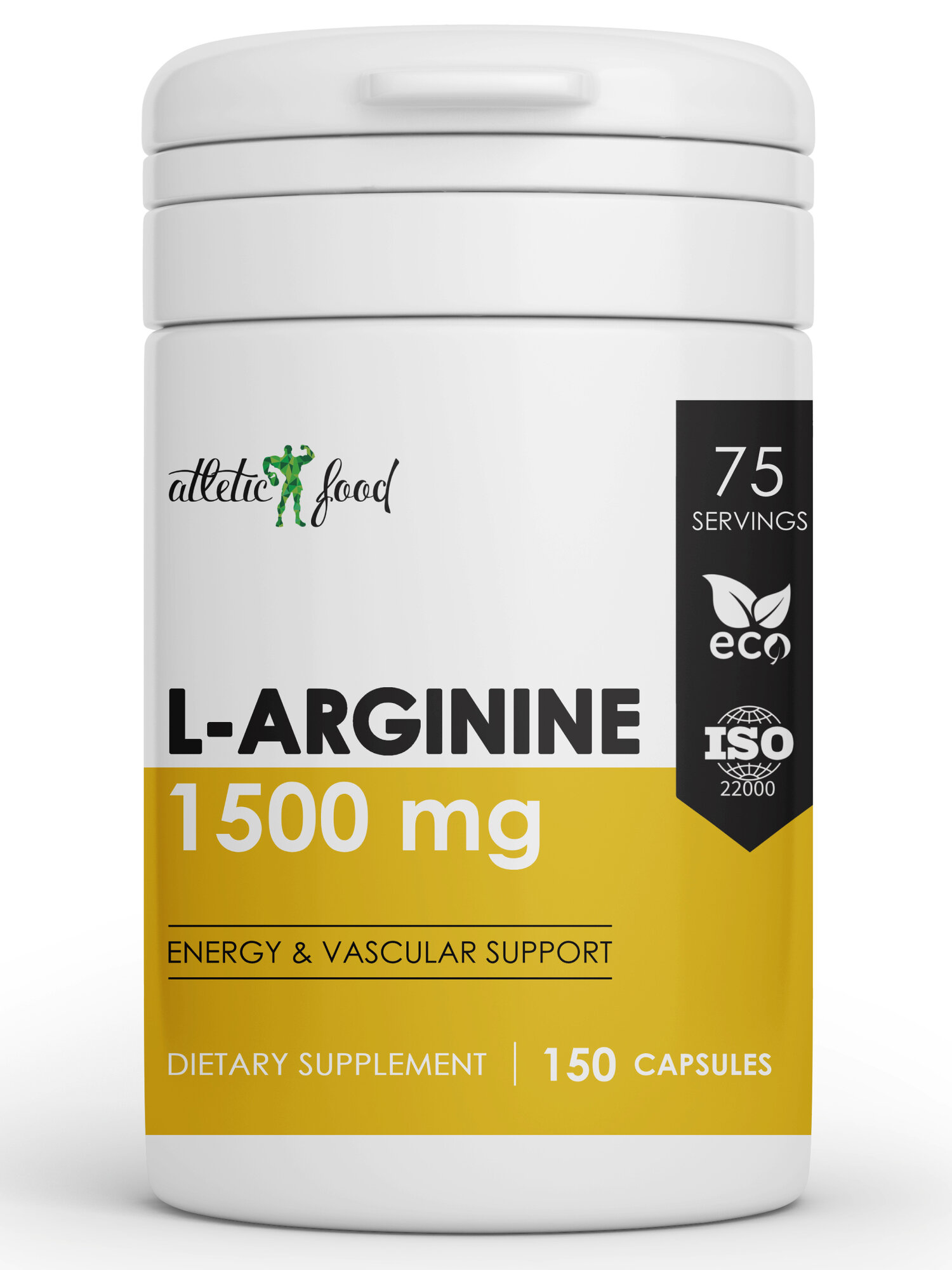 Л-Аргинин в капсулах Atletic Food L-Arginine 1500 mg - 150 капсул — фото 1