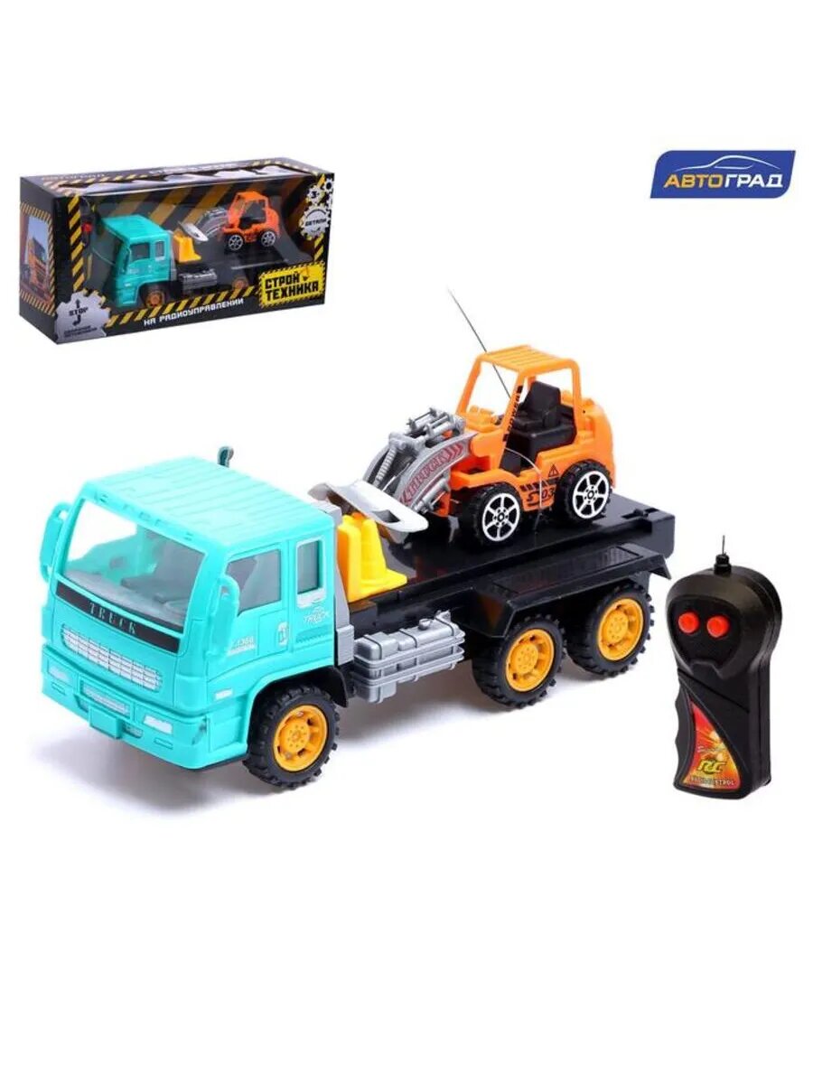 Радиоуправляемый грузовик-эвакуатор с погрузчиком
