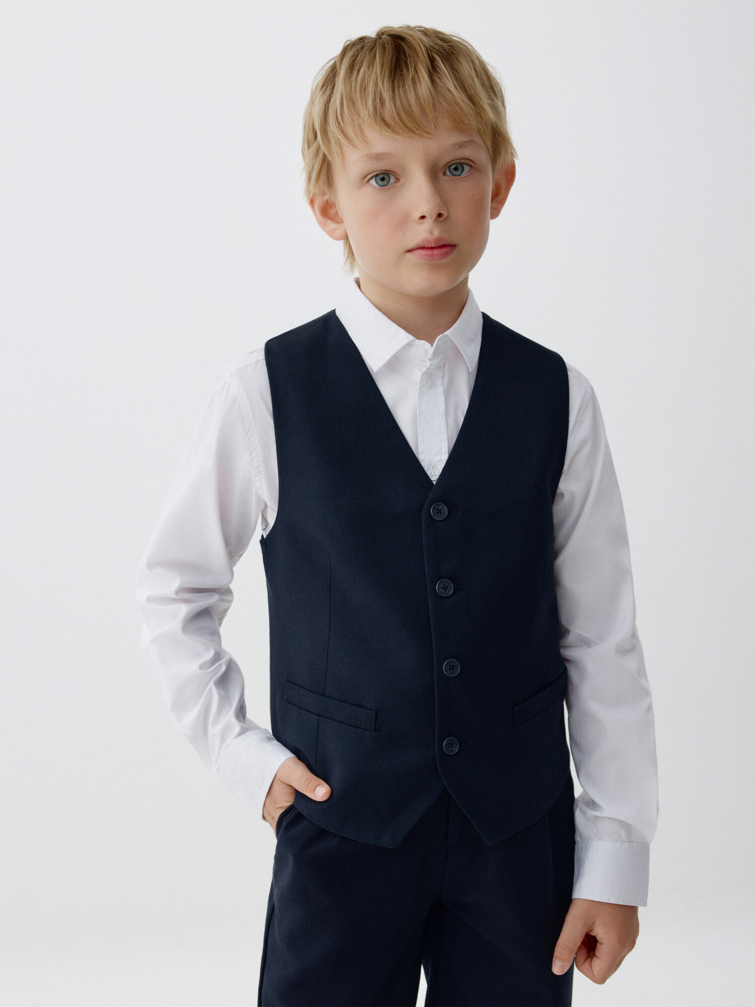 Жилет Sela размер 134 темно-синий