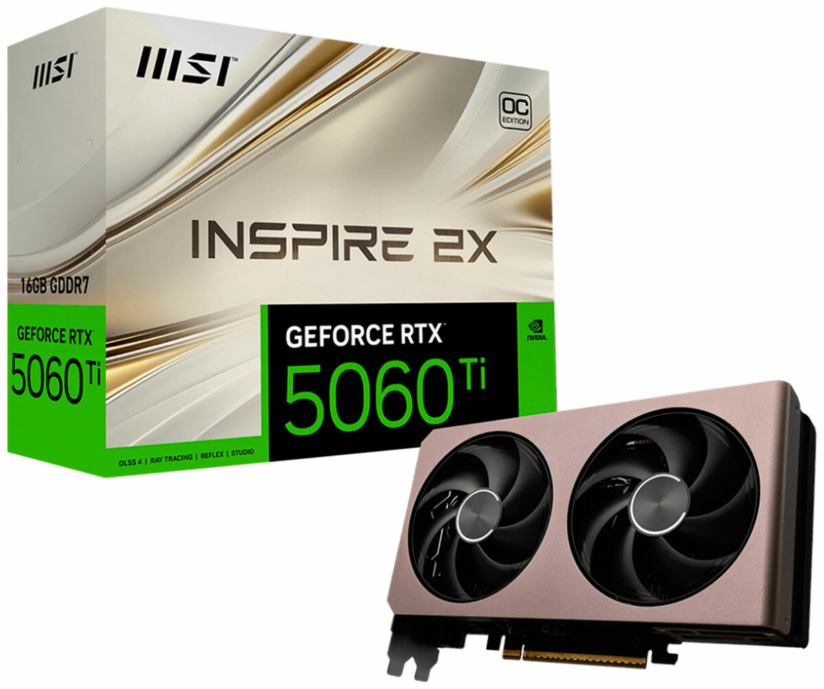 Видеокарта MSI GeForce RTX 5060 Ti INSPIRE 2X OC 16GB