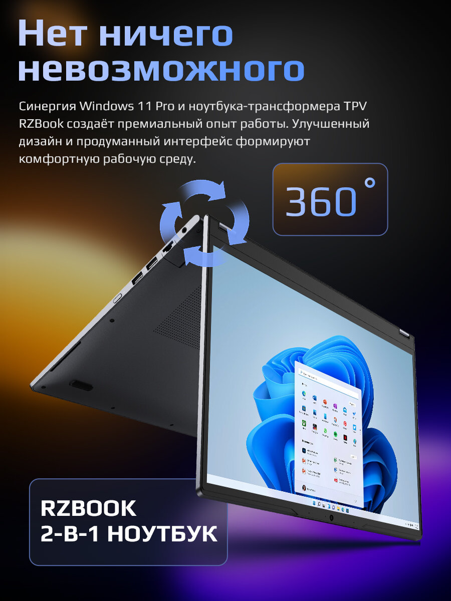 2-в-1 Ноутбук трансформер 15,6" FHD IPS сенсорный AMD Ryzen 3 3200U 16 ГБ ОЗУ DDR4 512 ГБ SSD Windows 11 Pro Office 365 — фото 1