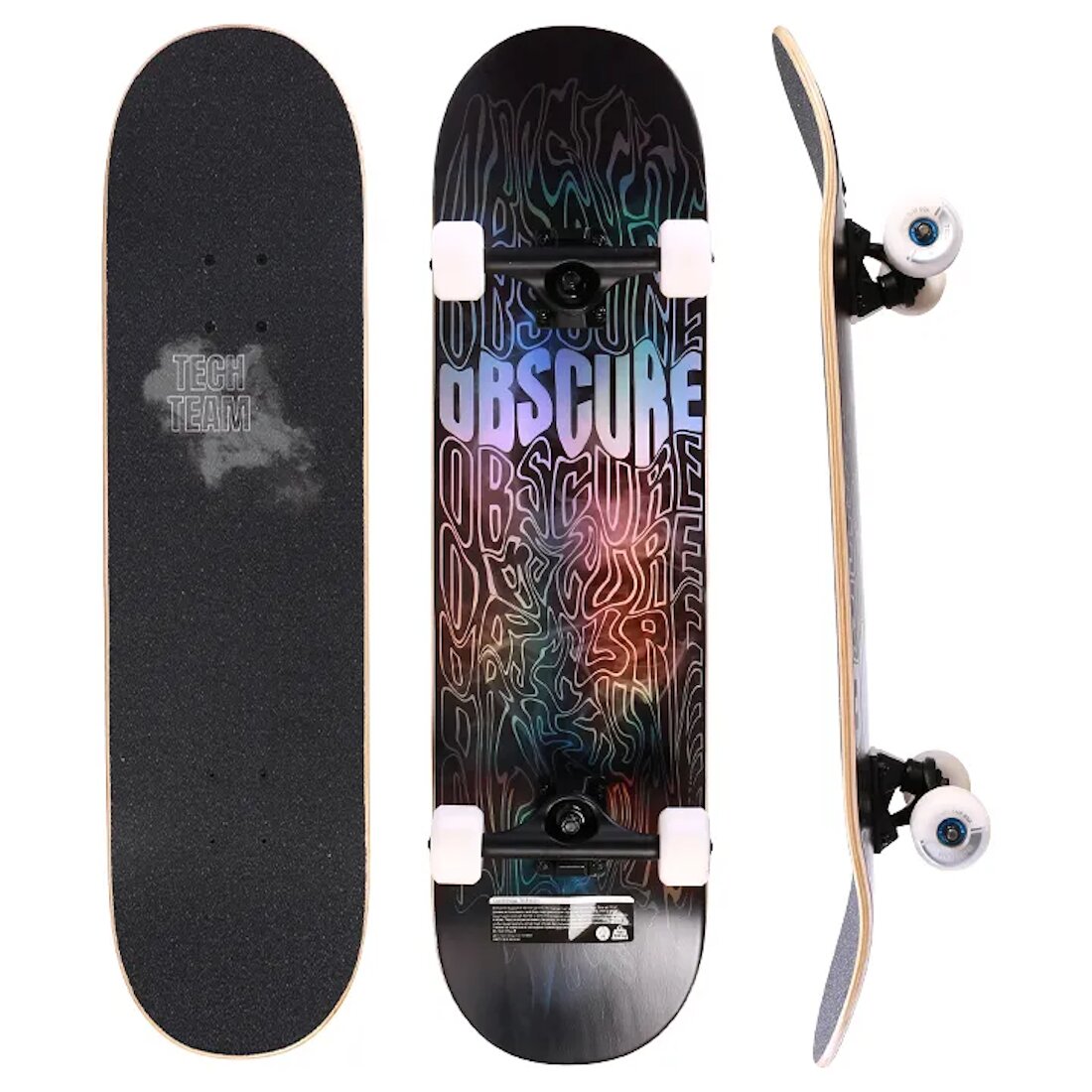 Скейтборд Tech Team "Obscure" 31.5x8.25 Abec 9 до 100кг - Silver