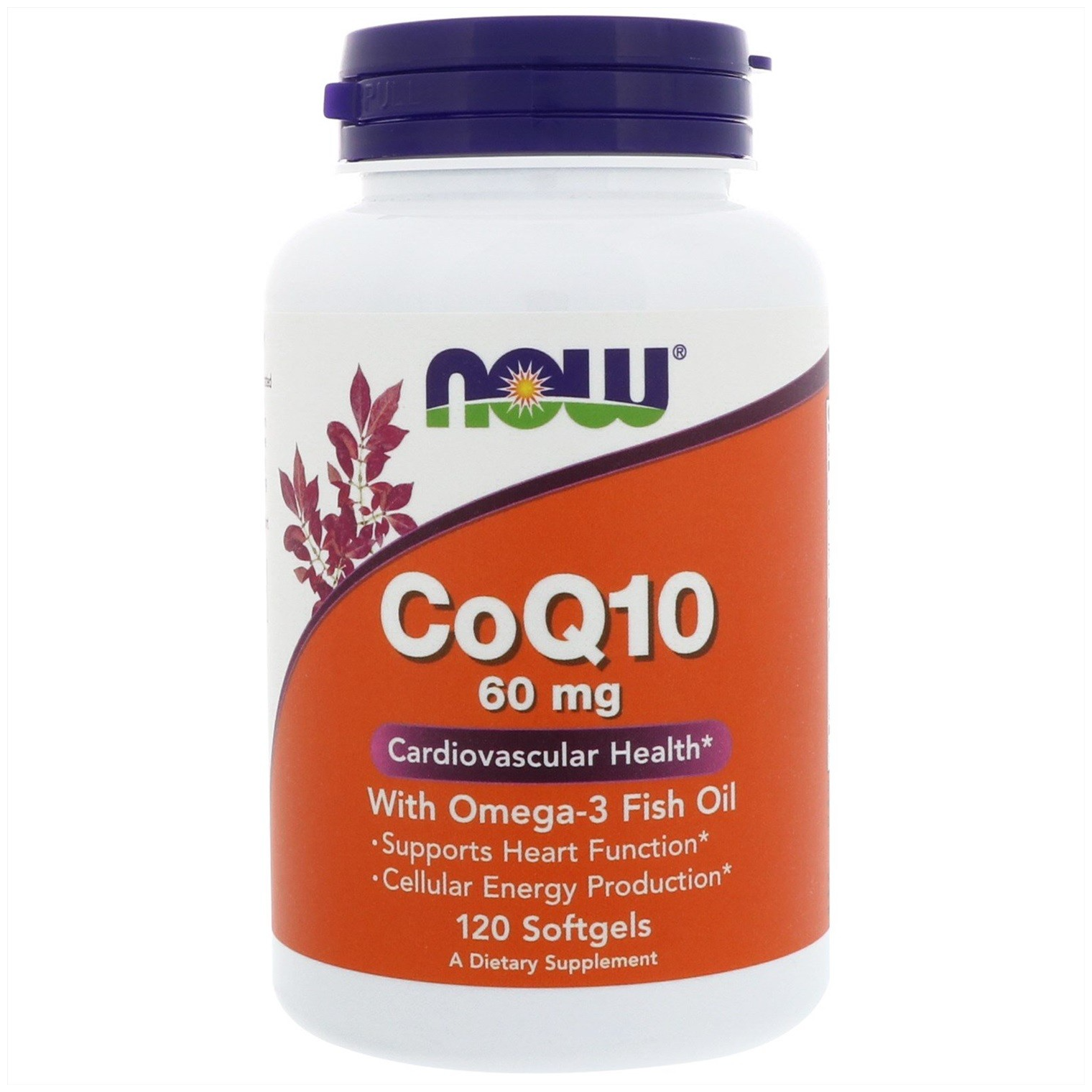 NOW Foods, коэнзим Q10 с рыбьим жиром с омега-3, 60 мг, 120 капсул