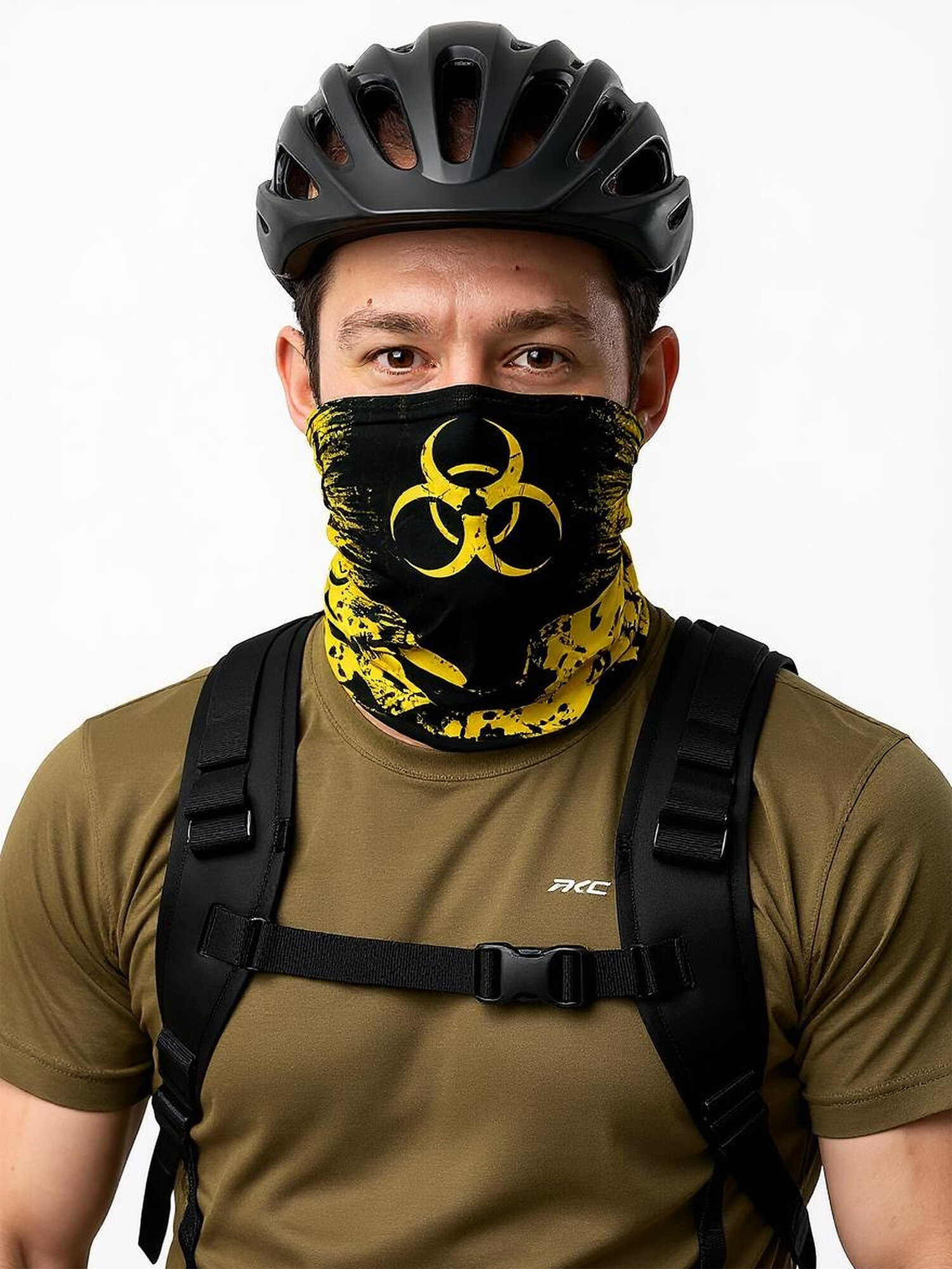Бафф КИБЕРМАШИНА Biohazard для мужчин,48х24 см, желтый, черный — фото 1
