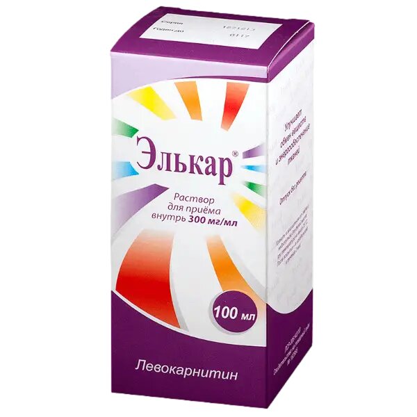 Элькар раствор для приема внутрь 300 мг/мл 100 мл фл 1 шт