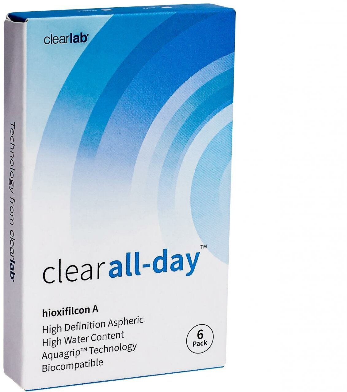 Clear All day 6 линз В упаковке 6 штук Оптическая сила +5,00 Радиус кривизны 8.6