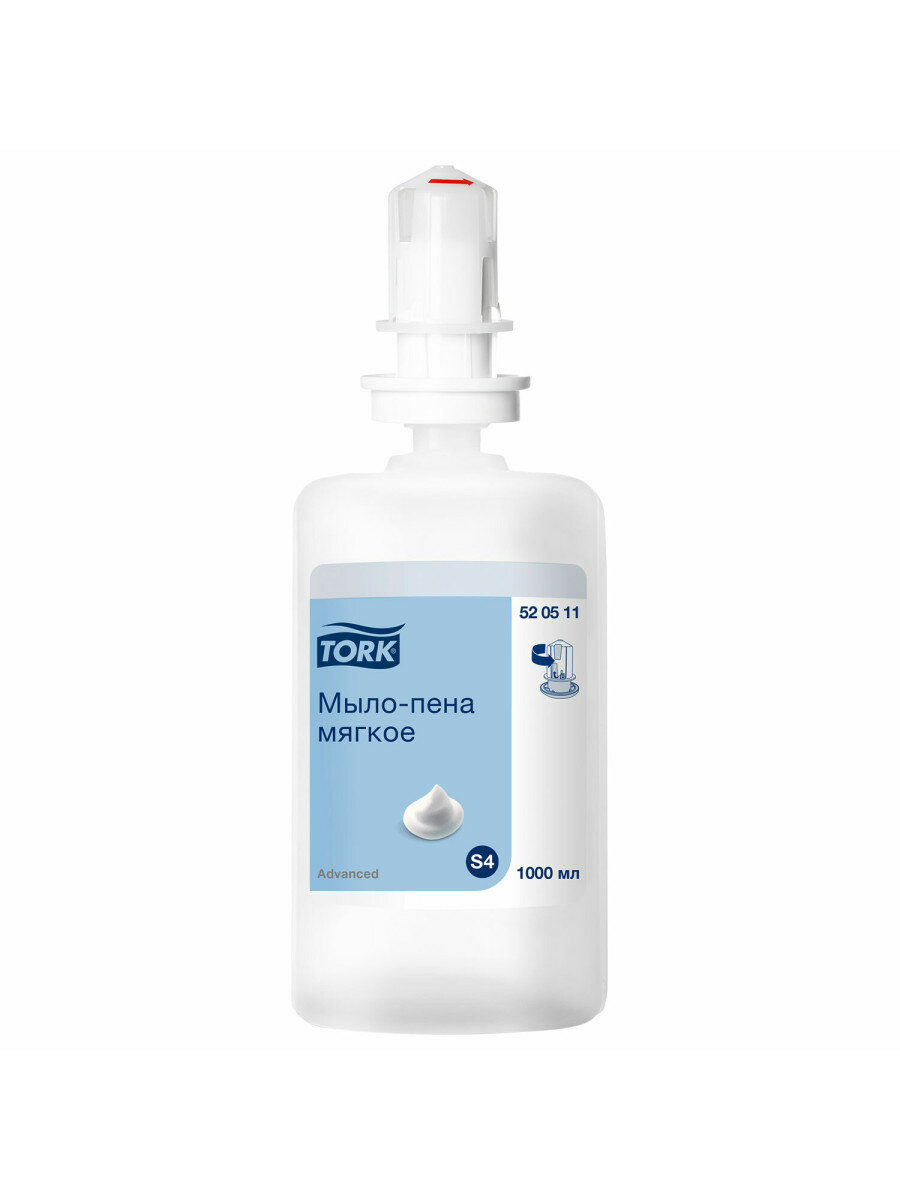 Картридж с жидким мылом-пеной одноразовый TORK (Система S4) Advanced мягкое 1 л 520511