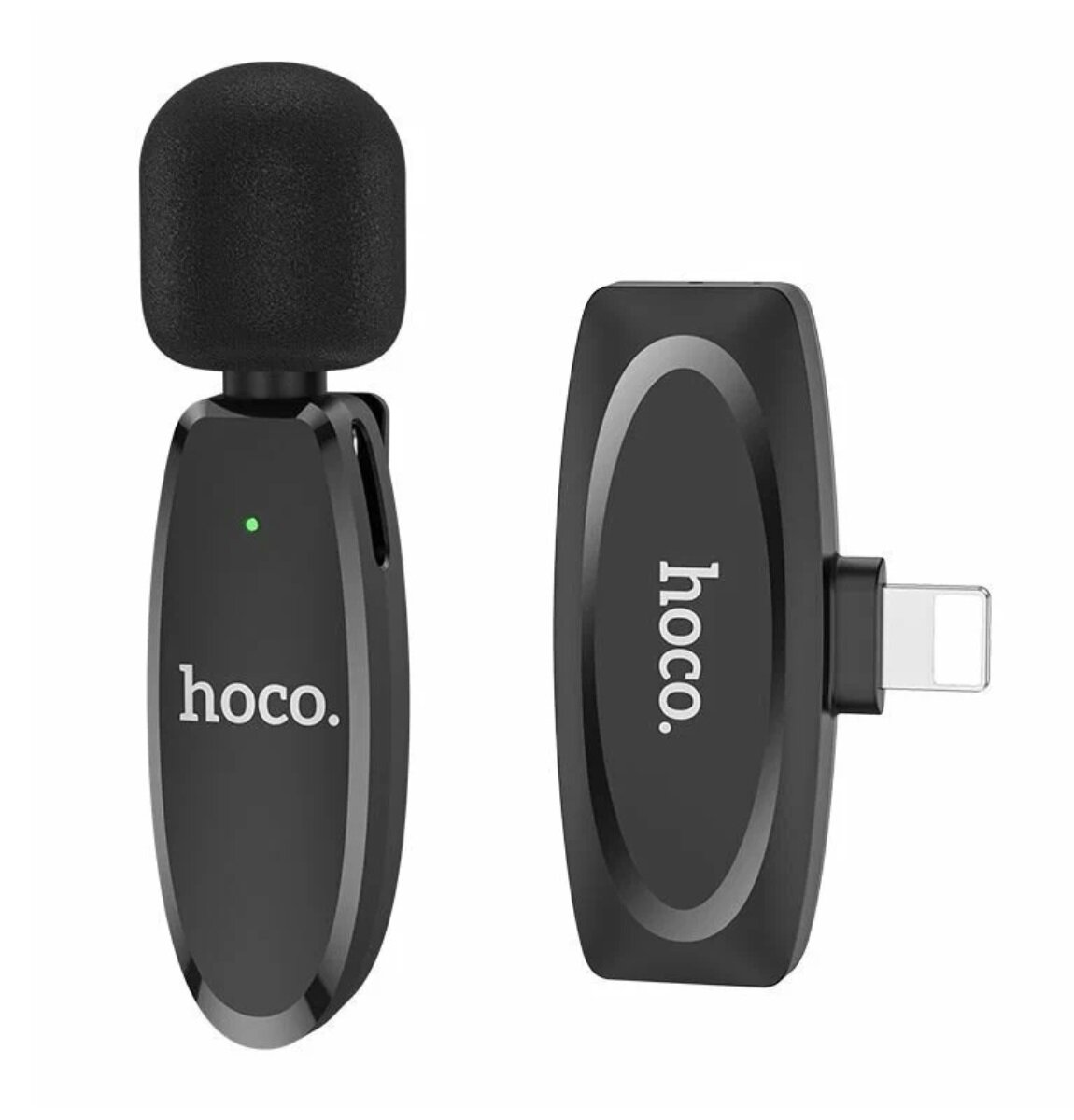 Беспроводной микрофон петличный Lightning Hoco L15 для iPhone, 2.4 Hz, черный
