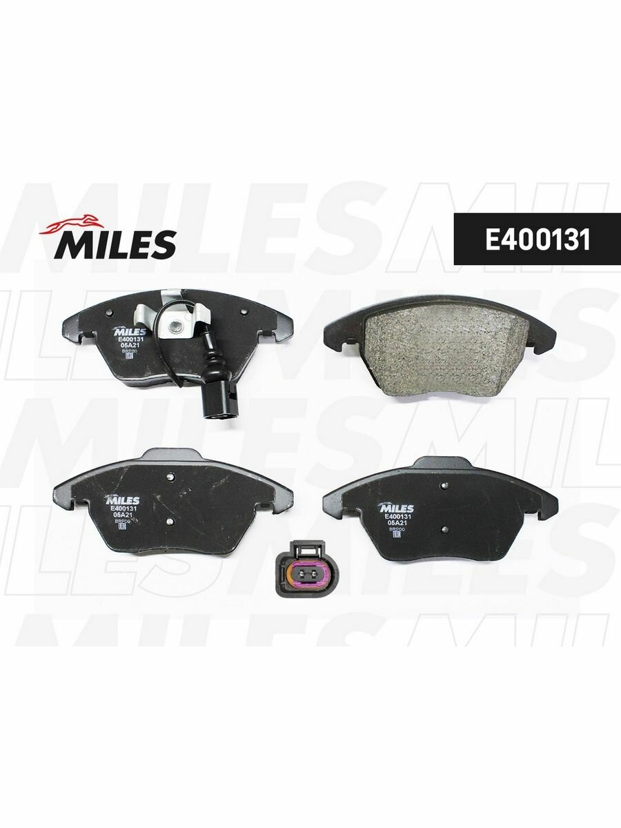 Тормозные колодки дисковые передние (с датчиком износа) Miles E400131 для AUDI A1, SEAT Altea, SKODA Fabia, Volkswagen Beetle