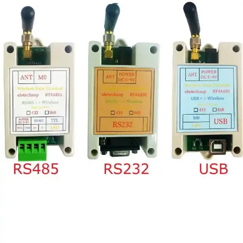 RS485/RS232/USB главный сетевой приемопередатчик беспроводной повторитель FSK GFSK 433M 868M UHF FR плата модуля RT4AE01, 1PCS RS485 433M