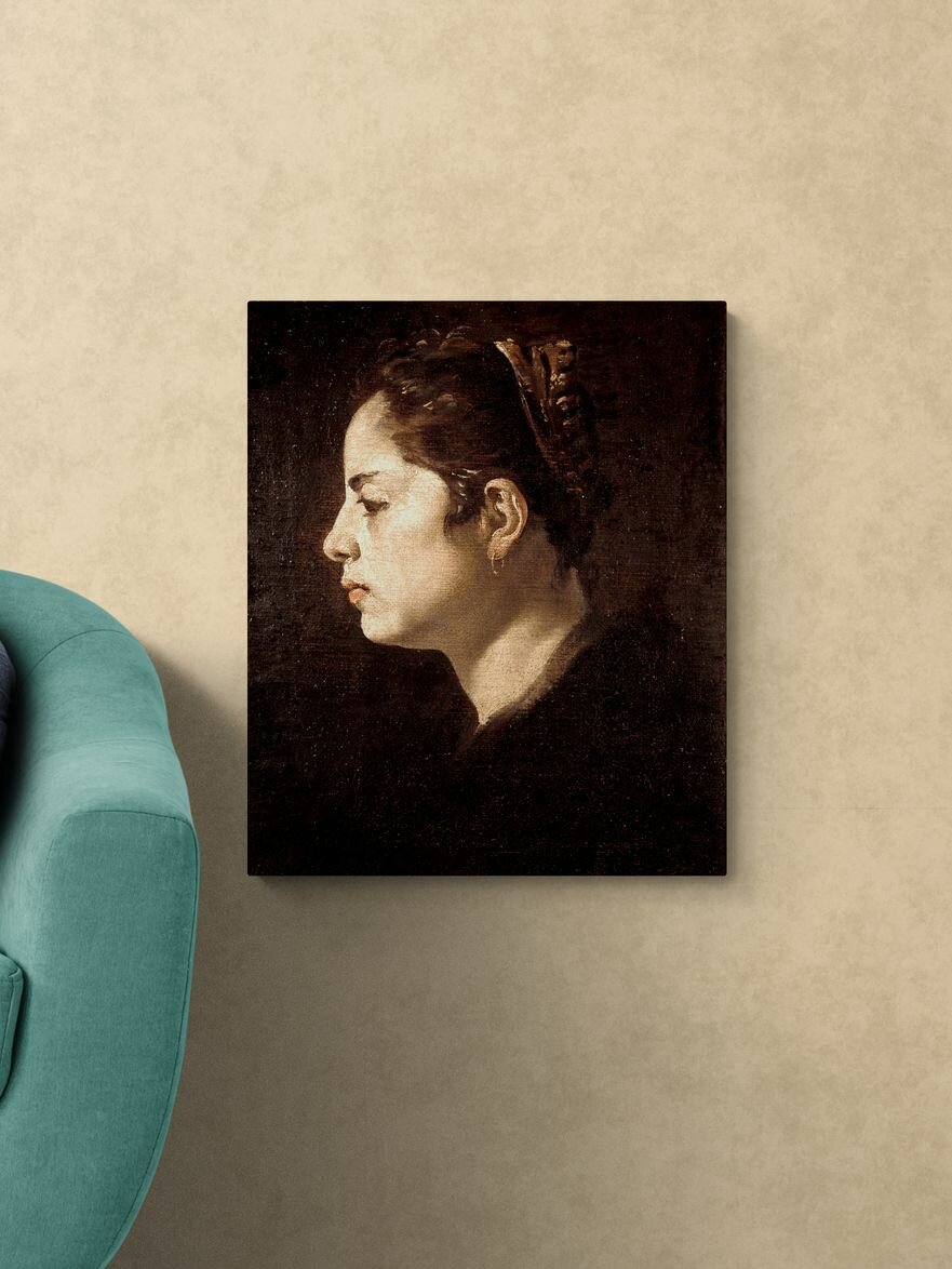 Диего Родригес де Сильва-и-Веласкес "Голова девочки". Картина 50х40 — фото 1