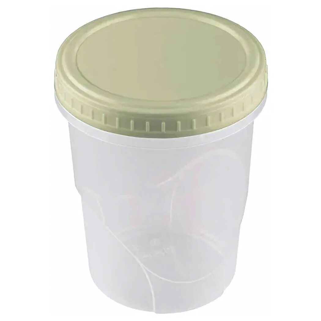 Банка пластиковая с завинчивающейся крышкой Танго 06 л герметичное хранение зеленая крышка