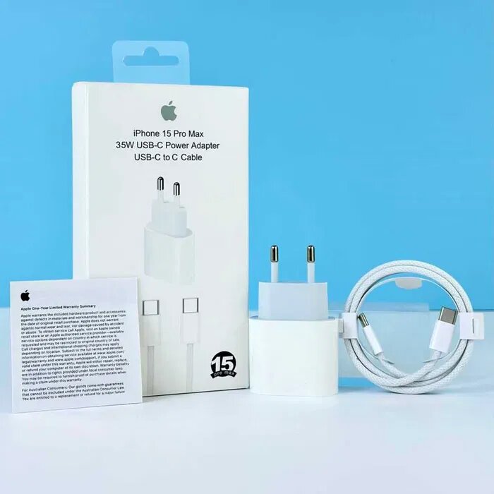 Apple 35W TYPE-C адаптер и USB-C кабель для iPhone 15 Pro Max