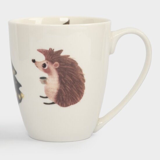 Кружка Anna Lafarg Child holiday Ежик у елки 320 мл фарфор белый (ANLAF-FNG1202)