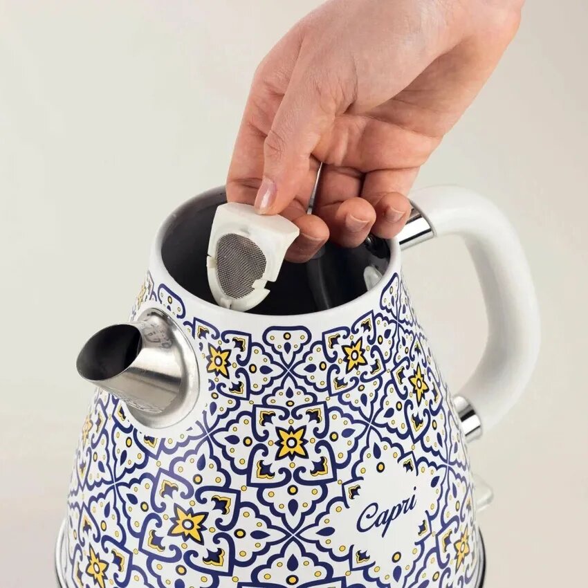 Чайник Ariete 2869/0С Capri, электрический, 1.7L, 2200 Вт, нержавеющая сталь — фото 1