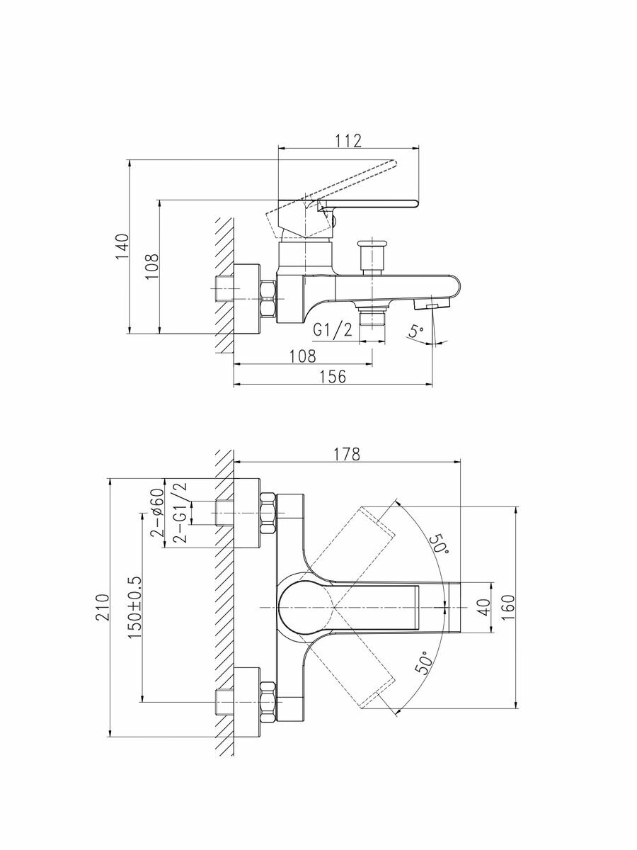 Смеситель ванна Cersanit BRASKO 63021 — фото 1
