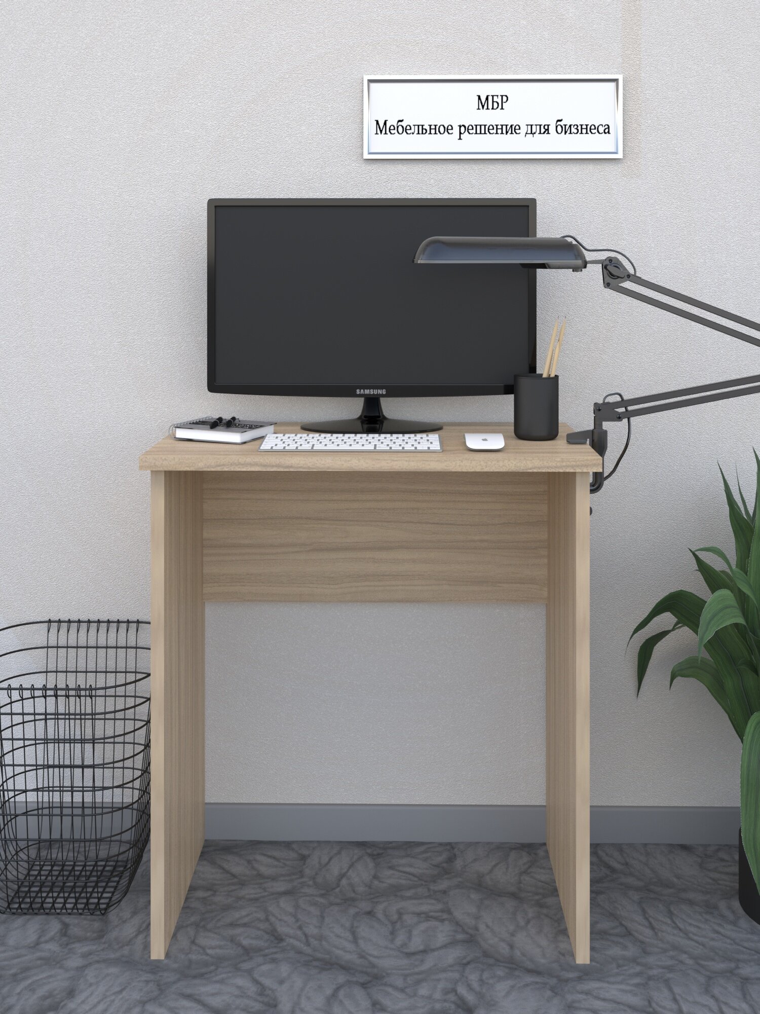 Стол письменный компьютерный цвет - скандинавское дерево Мебельное Решение для Бизнеса ЛДСП 75х68х40 см