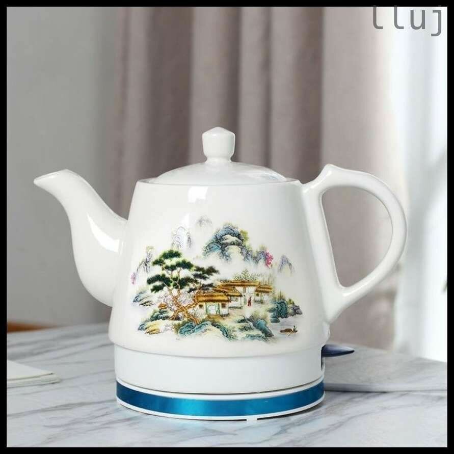 Самый популярный в 2025 годуЭксклюзивный белоголубой фарфоровый электрочайник 1.2 л из Цзиндэчжэнь, премиальная керамика для домашнего использования
