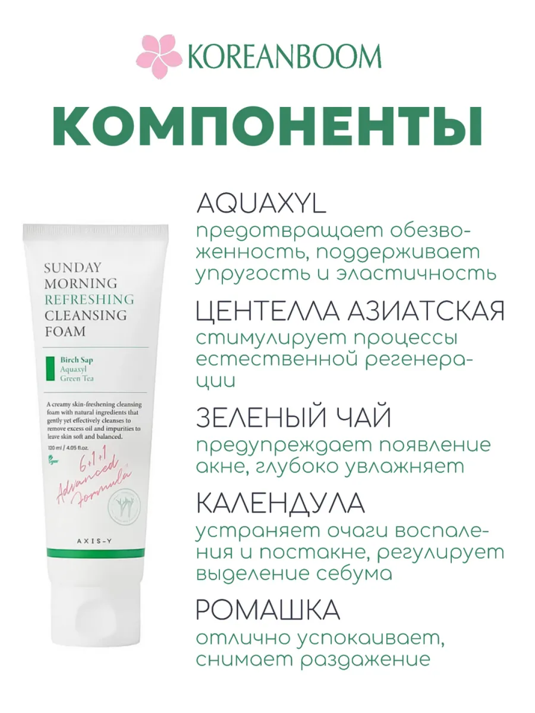 Пенка очищающая для умывания кожи лица Axis-Y, против акне и прыщей, 120 мл — фото 1