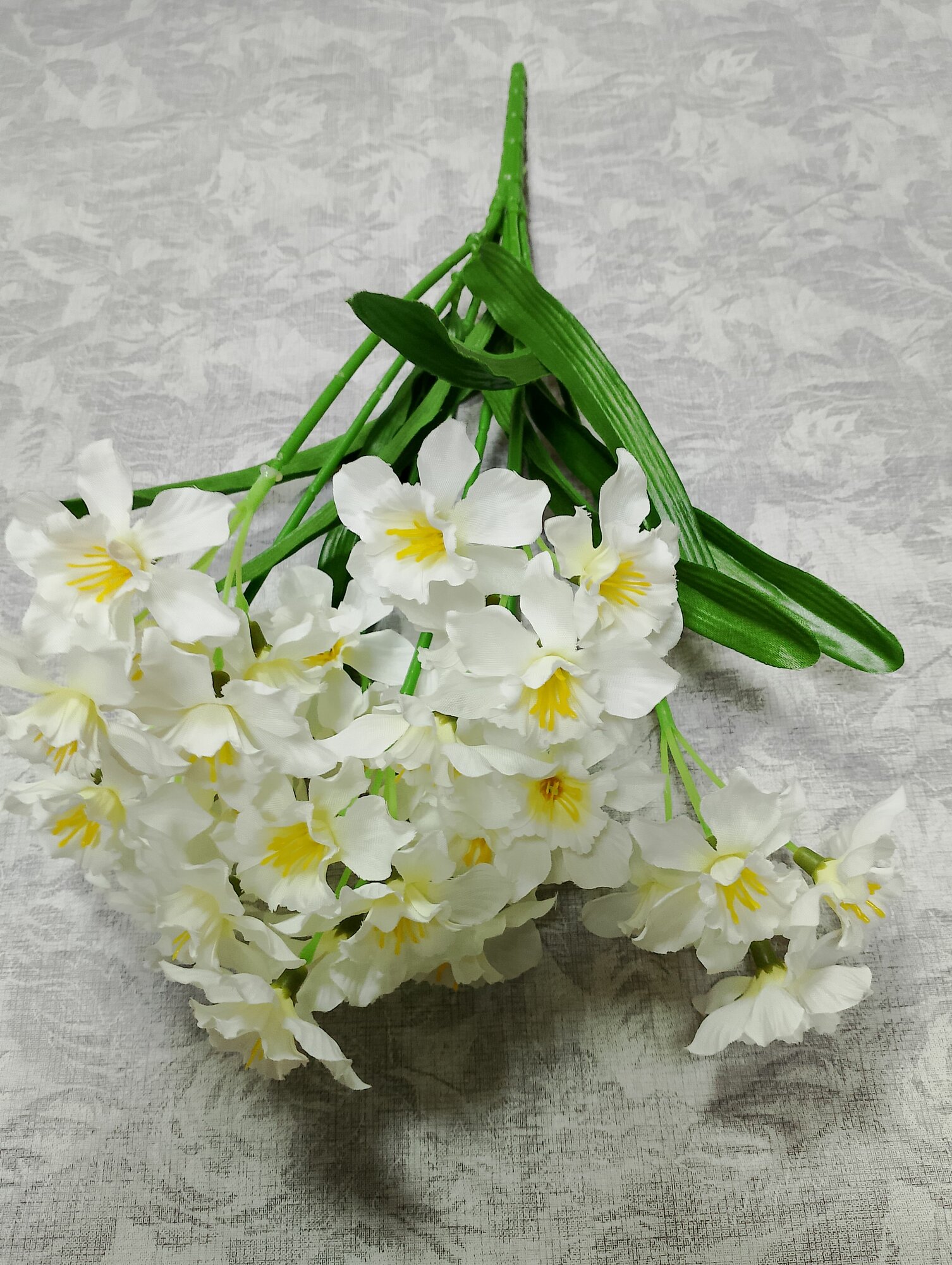 Искусственные цветы Букет Нарциссов 40см цвет белый